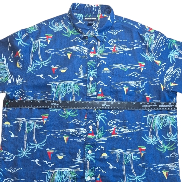 Lands end sailing and island linen button down - Picture 3 of 3